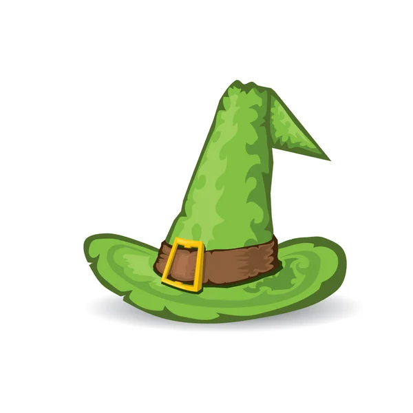 Illustration de chapeau de sorcière grand vert — Image vectorielle