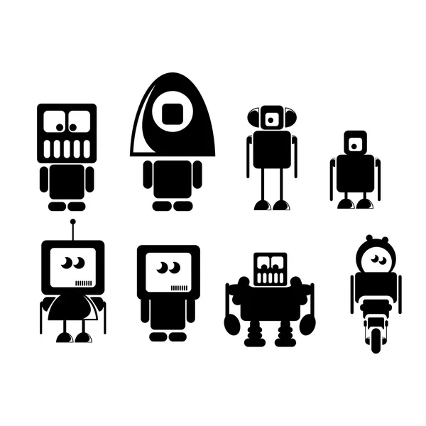 Robôs e ciborgues de estilo de design plano . —  Vetores de Stock