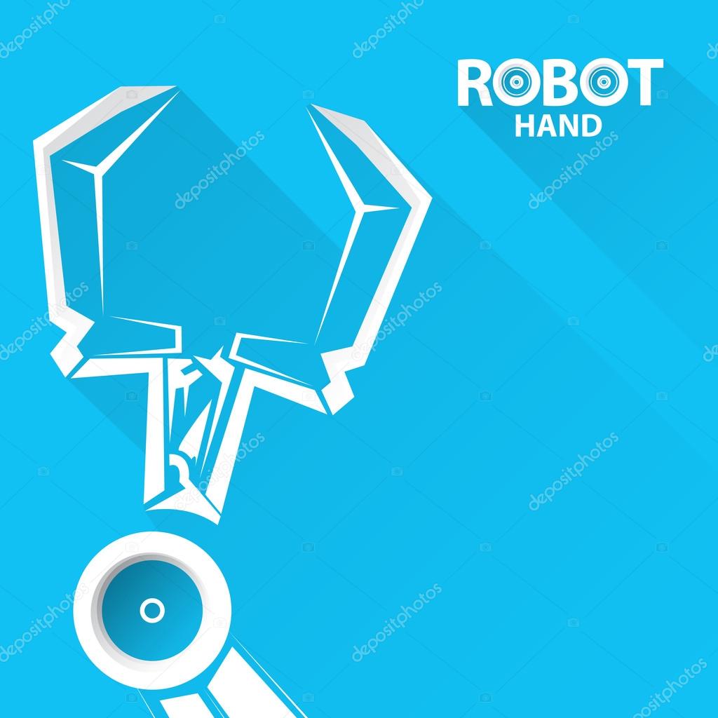 Clean technology background design template. vector robotic arm symbol. robot hand.