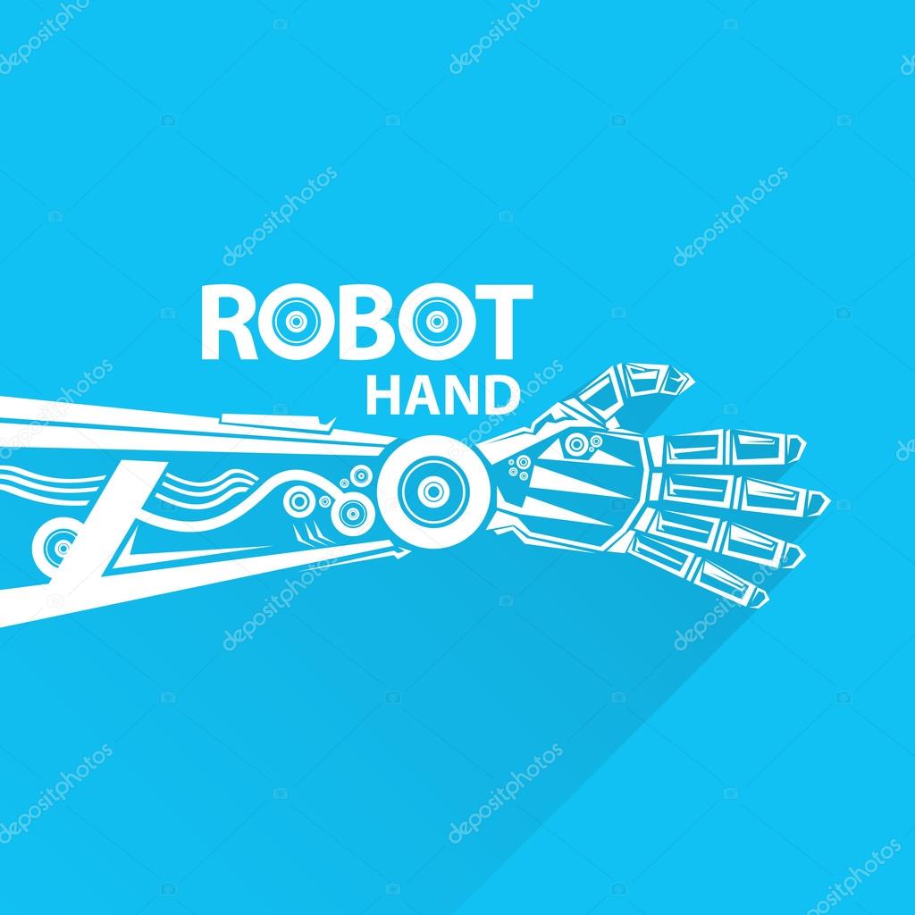 Clean technology background design template. vector robotic arm symbol. robot hand.