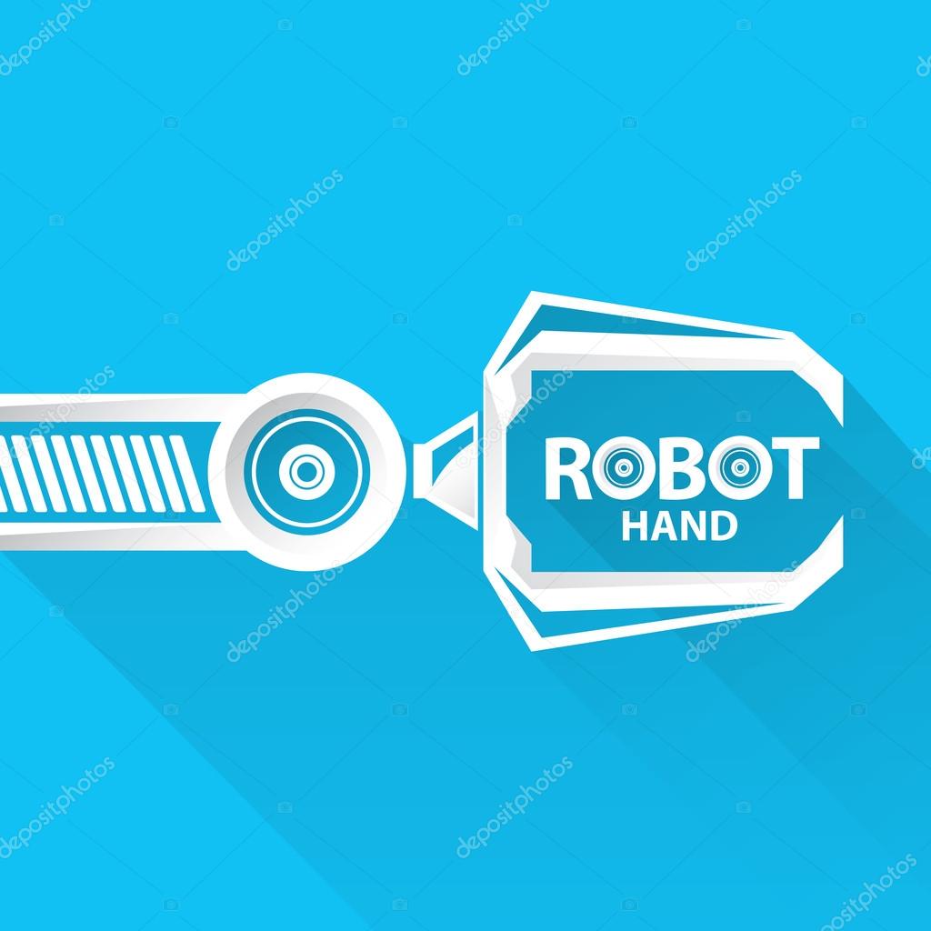 Clean technology background design template. vector robotic arm symbol. robot hand.