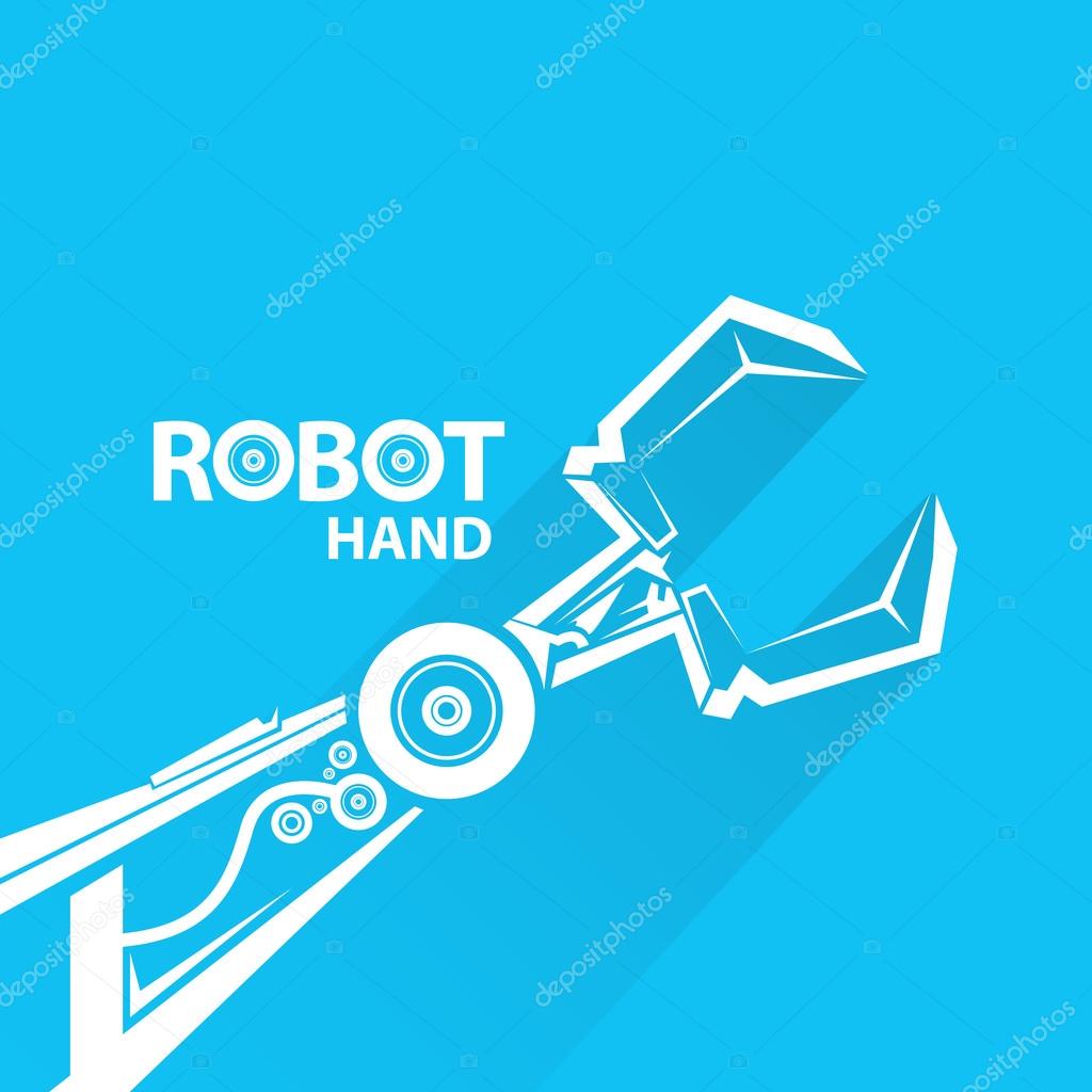 Clean technology background design template. vector robotic arm symbol. robot hand.