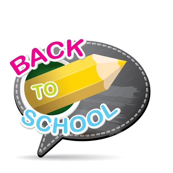 Back to school label on grey speech bubble — Stock Vector