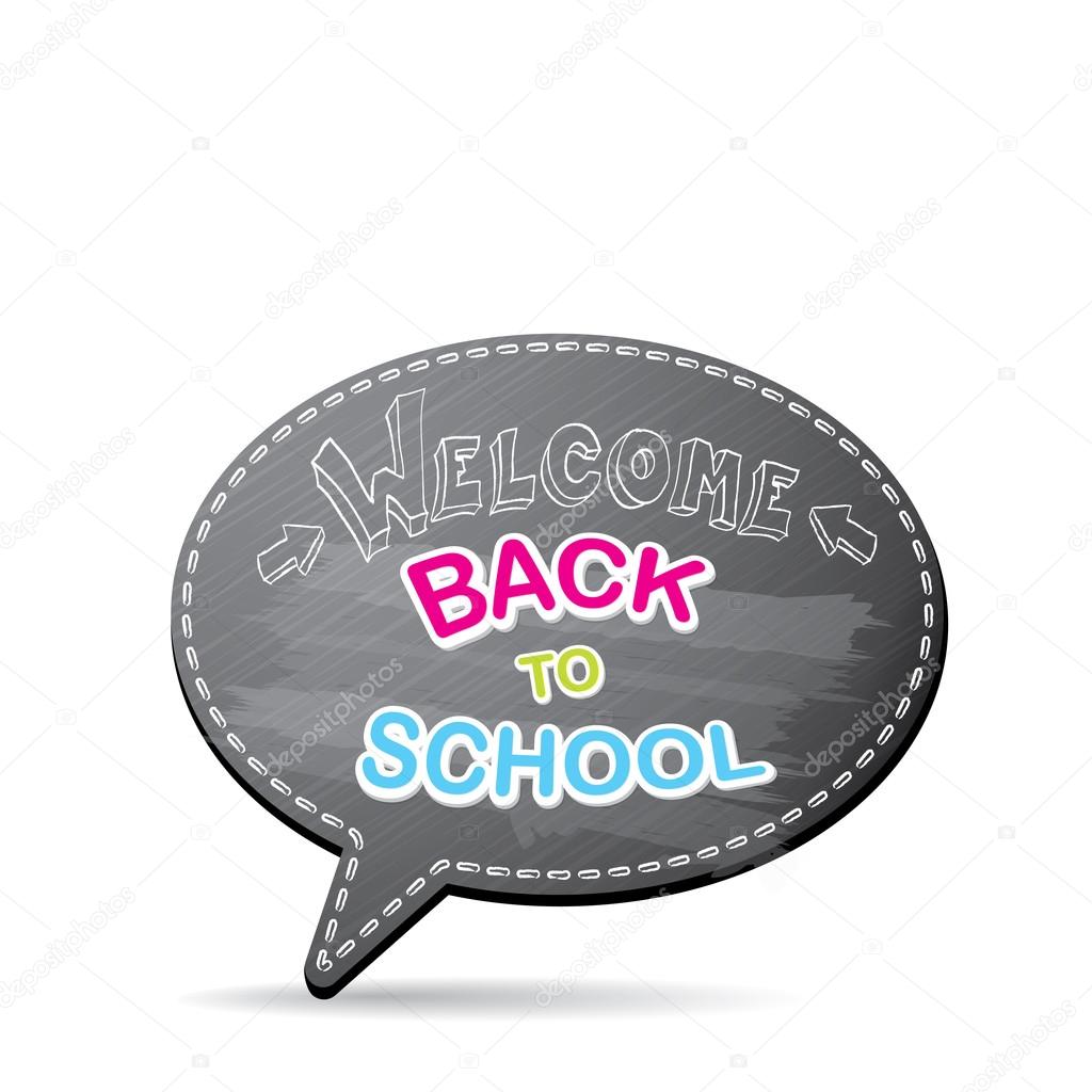 Back to school label on speech bubble vector background. back to school vector concept icon illustration.