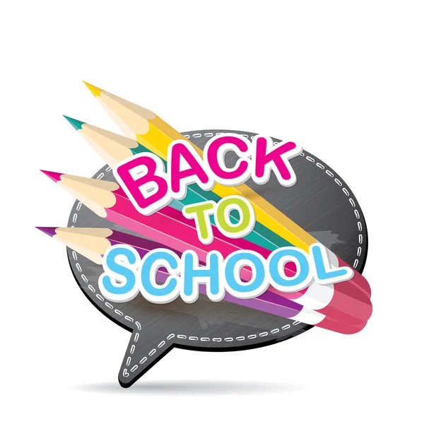 Back to school label on grey speech bubble — Stock Vector