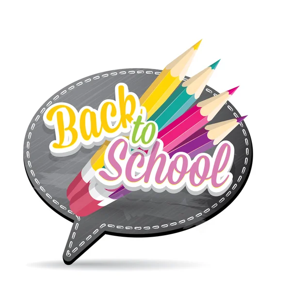 Back to school label on grey speech bubble — Stock Vector