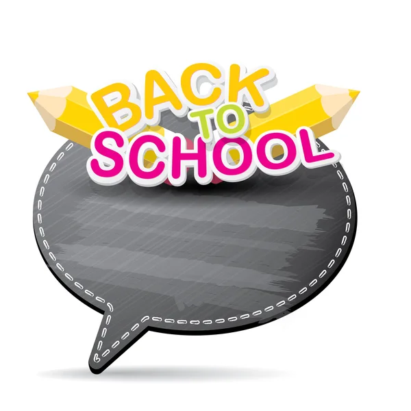 Back to school label on grey speech bubble — Stock Vector