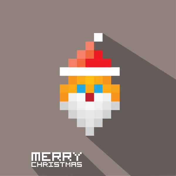 Vektor frohe Weihnachten Pixel Kunst Weihnachtsmann — Stockvektor