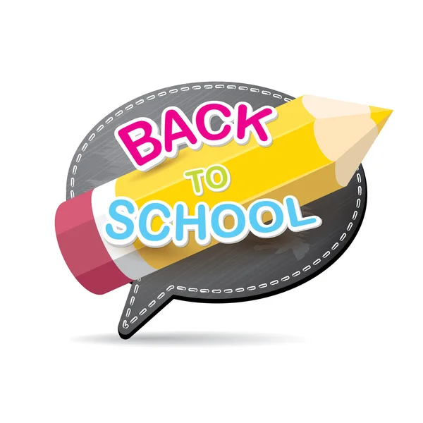 Back to school label on grey speech bubble — Stock Vector