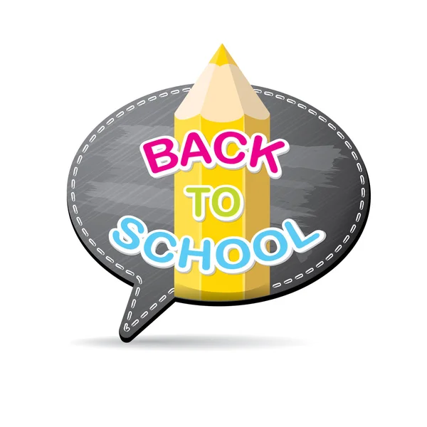 Back to school label on grey speech bubble — Stock Vector