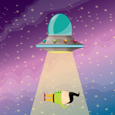 UFO tarafından kaçırılan vektör uyku işadamı.