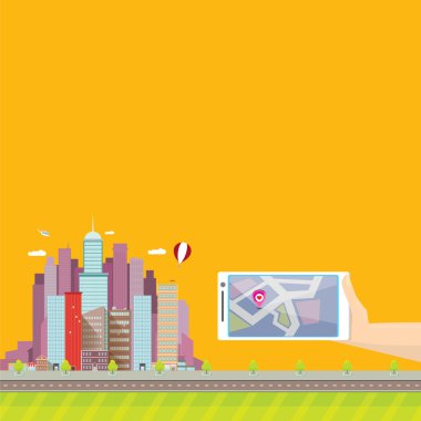 Şehir internet gezinti kavramı web afiş.