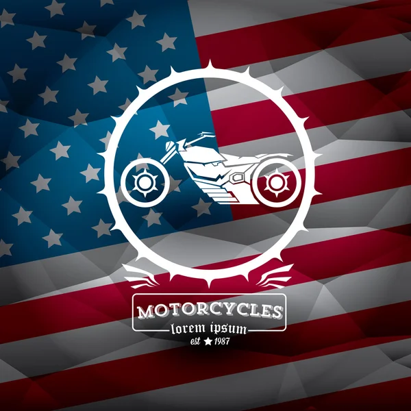 Vintage amerikai motorkerékpár klub címke vagy jelvény — Stock Vector