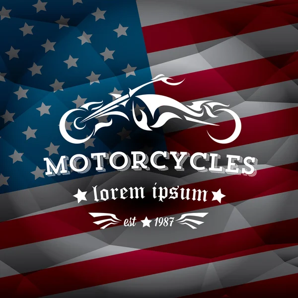 Vintage μοτοσικλέτα αμερικανική λέσχη ετικέτα ή σήμα — Διανυσματικό Αρχείο
