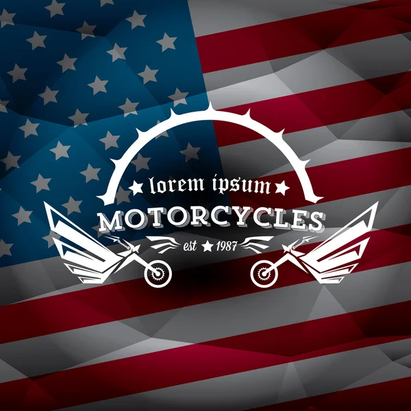 Vintage americký motocykl club label nebo odznak — Stockový vektor