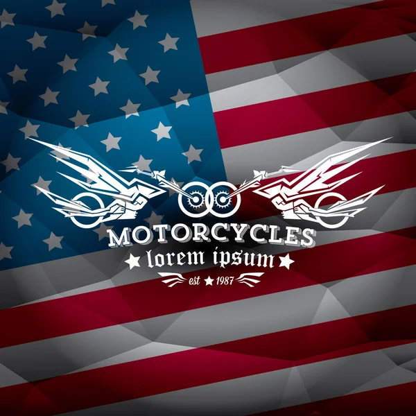 Étiquette ou insigne de club de moto américain vintage — Image vectorielle