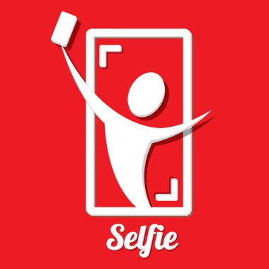 Selfie fotoğrafta akıllı telefon kavram simgesine