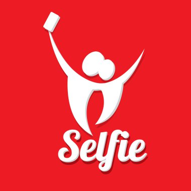 Selfie fotoğrafta akıllı telefon kavram simgesine