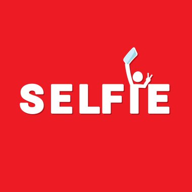 Selfie fotoğrafta akıllı telefon kavram simgesine