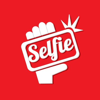 Selfie fotoğrafta akıllı telefon kavram simgesine