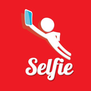 Selfie fotoğrafta akıllı telefon kavram simgesine