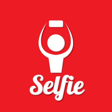 Selfie fotoğrafta akıllı telefon kavram simgesine