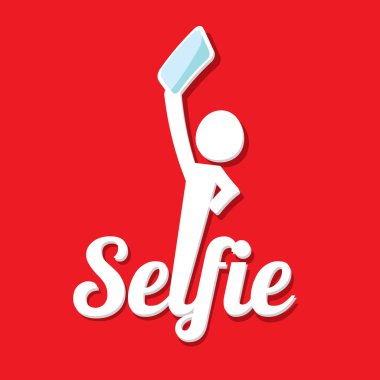 Selfie fotoğrafta akıllı telefon kavram simgesine