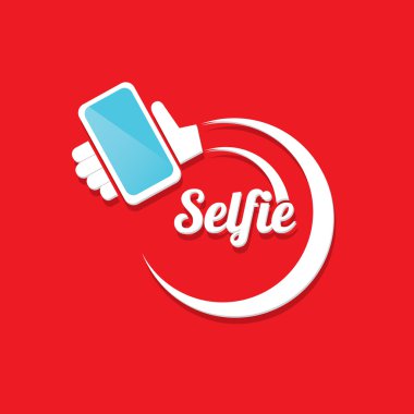 Selfie fotoğrafta akıllı telefon kavram simgesine