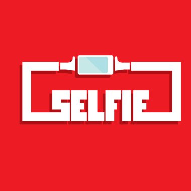 Selfie fotoğrafta akıllı telefon kavram simgesine