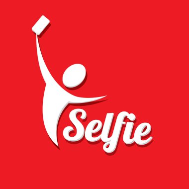 Selfie fotoğrafta akıllı telefon kavram simgesine