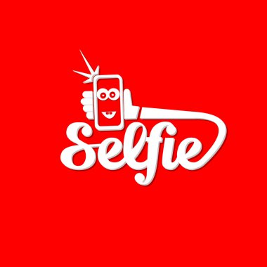 Selfie fotoğrafta akıllı telefon kavram simgesine