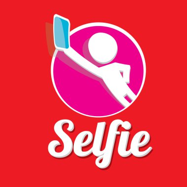 Selfie fotoğrafta akıllı telefon kavram simgesine