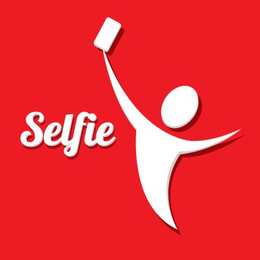 Selfie fotoğrafta akıllı telefon kavram simgesine