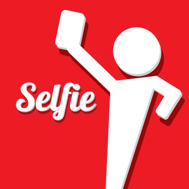 Selfie fotoğrafta akıllı telefon kavram simgesine
