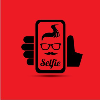 Selfie fotoğrafta akıllı telefon kavram simgesine
