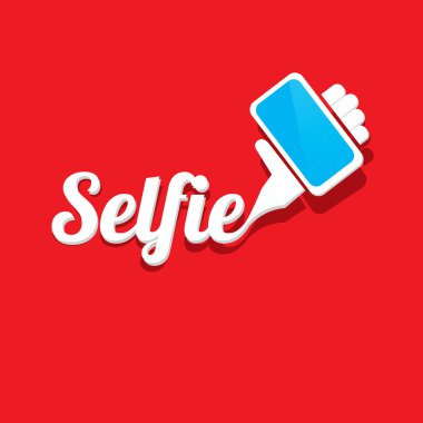 Selfie fotoğrafta akıllı telefon kavram simgesine
