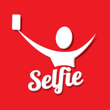 Selfie fotoğrafta akıllı telefon kavram simgesine