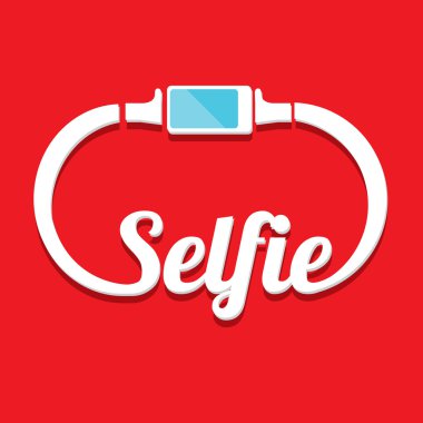 Selfie fotoğrafta akıllı telefon kavram simgesine