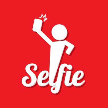 Selfie fotoğrafta akıllı telefon kavram simgesine