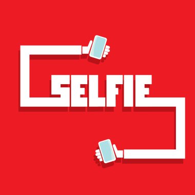 Selfie fotoğrafta akıllı telefon kavram simgesine