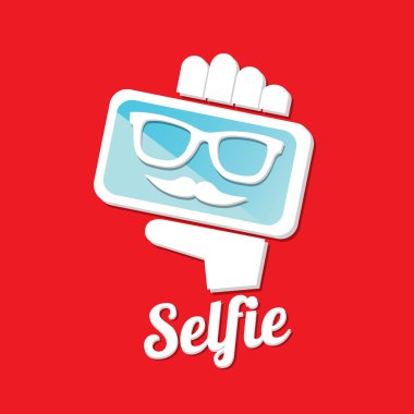 Selfie fotoğrafta akıllı telefon kavram simgesine