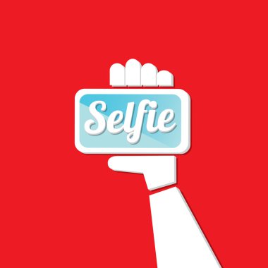 Selfie fotoğrafta akıllı telefon kavram simgesine
