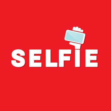 Selfie fotoğrafta akıllı telefon kavram simgesine