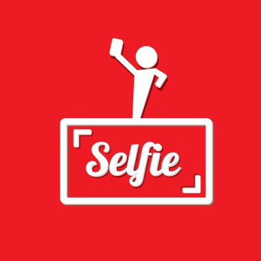 Selfie fotoğrafta akıllı telefon kavram simgesine