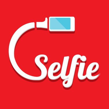 Selfie fotoğrafta akıllı telefon kavram simgesine