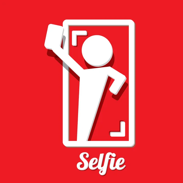 Selfie mit Smartphone-Ikone — Stockvektor