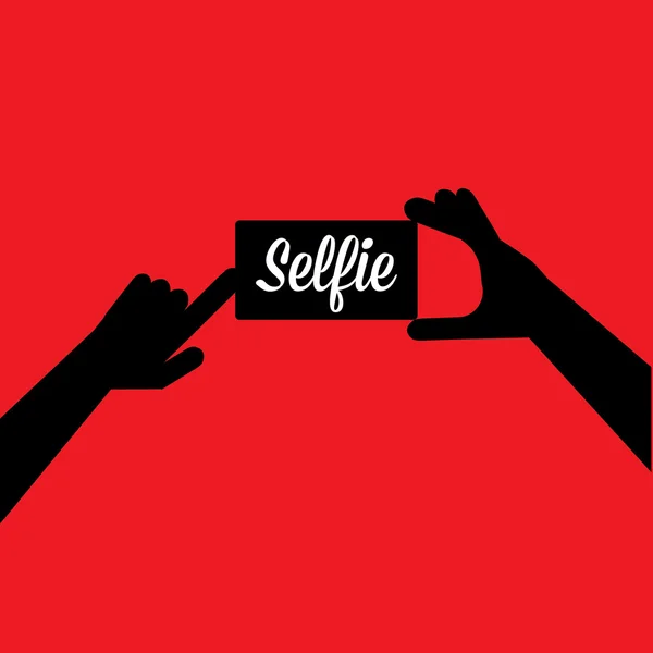 Tirando foto selfie no ícone conceito de telefone inteligente —  Vetores de Stock