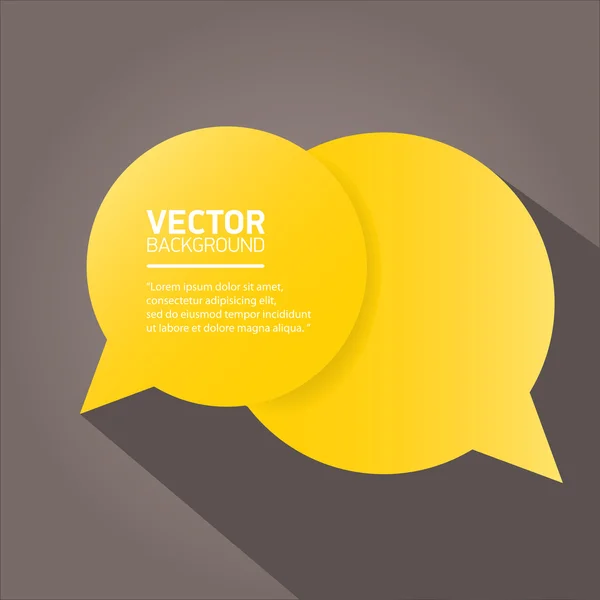 Vector flat orange paper speech bubble — Stock Vector