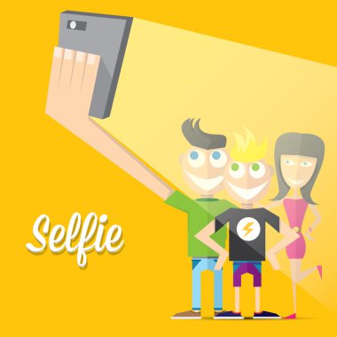 selfie fotoğrafta üzerinde akıllı telefon genel kavram