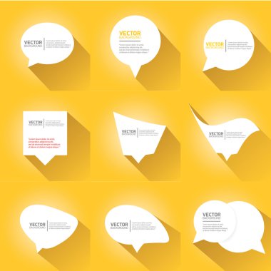 beyaz kağıt konuşma balonları turuncu üzerinde kesmek..